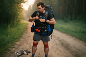 Ceinture de running légère avec porte-bidon et poche zippée, accessoire pour courir idéal pour la course à pied