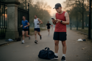 Départ du Marathon de Paris 2025 — peloton de coureurs franchissant la ligne de départ sous les encouragements des spectateurs