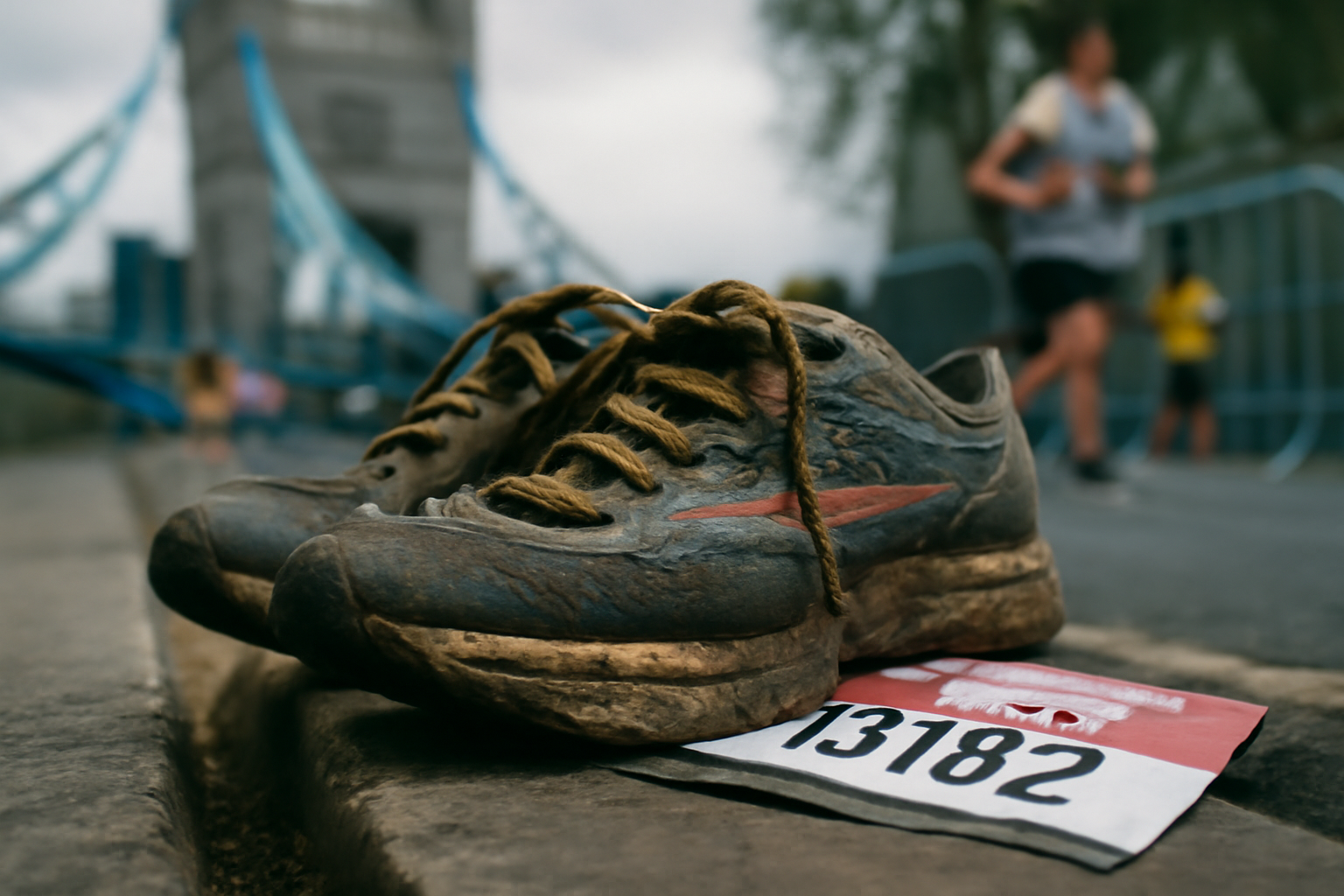 Participants du Marathon de Londres courant le long de la Tamise sous un ciel ensoleillé