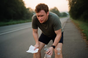 Coureur s'entraînant sur route au lever du soleil, plan d'entraînement progressif pour préparer un marathon (42 km)