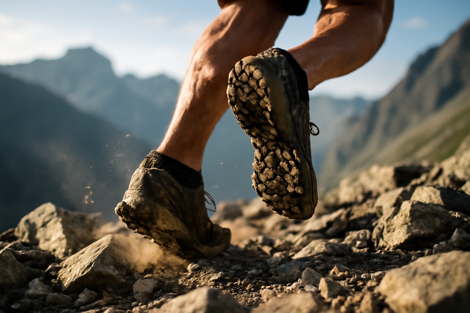 Foulée en trail technique : pas courts, cadence maîtrisée et contrôle du pied sur terrain instable