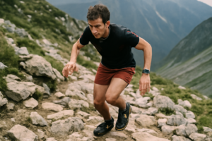 Foulée en trail technique sur sentier rocheux — posture, appui pied et équilibre pour une meilleure adhérence